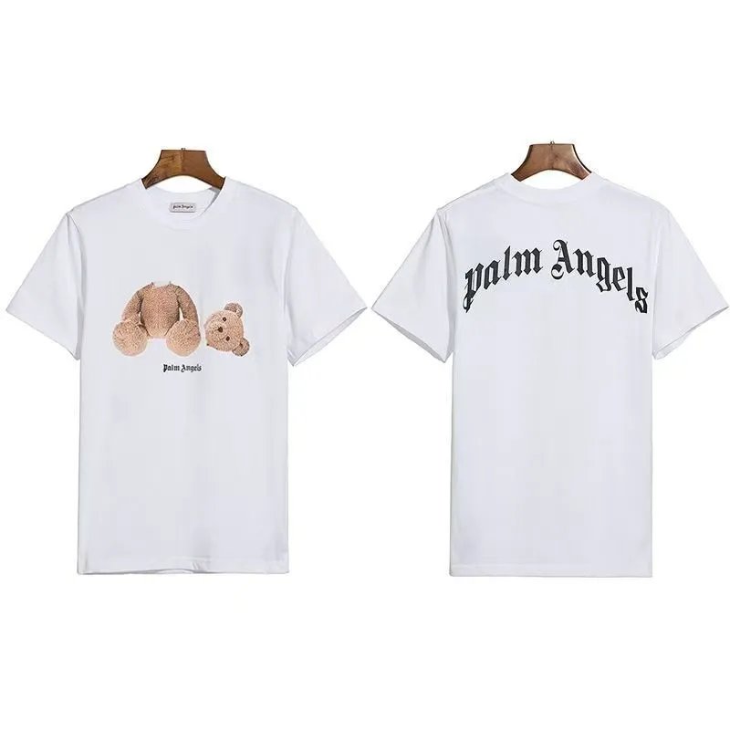 Palm Angels Short Sleeve T-Shirt - White Bear