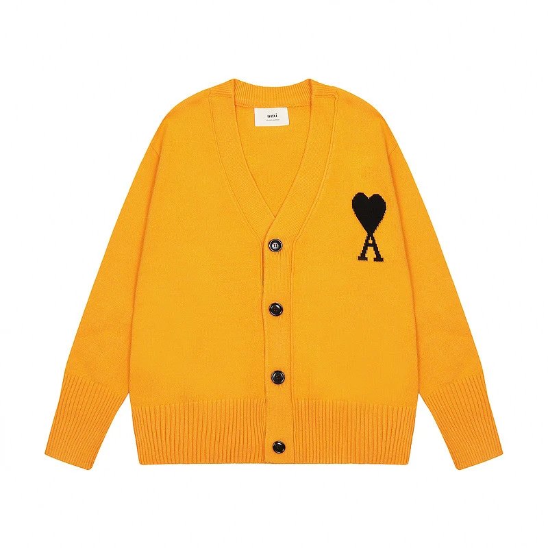 AMI Paris Heart Logo Cardigan White - 11