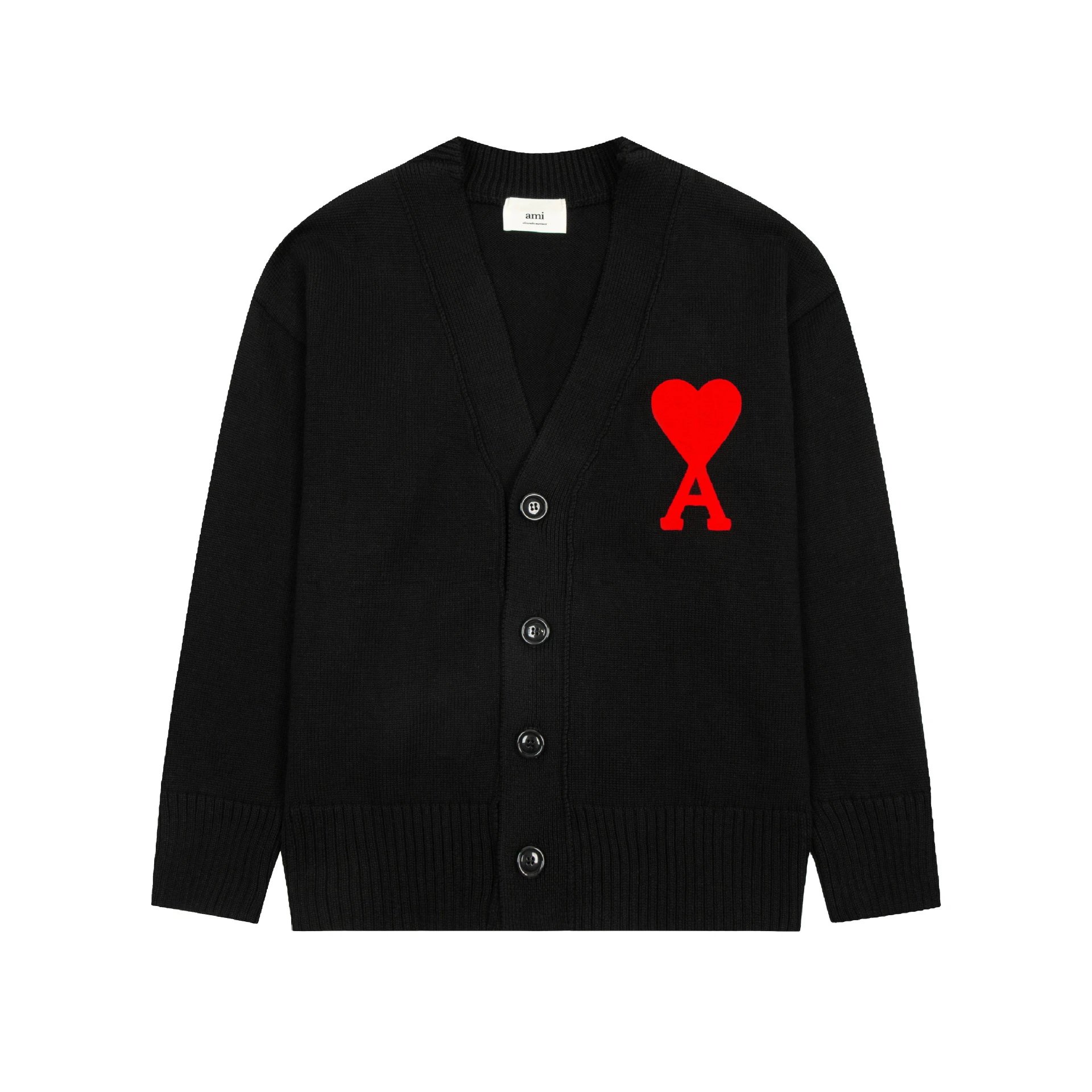 AMI Paris Heart Logo Cardigan White - 9