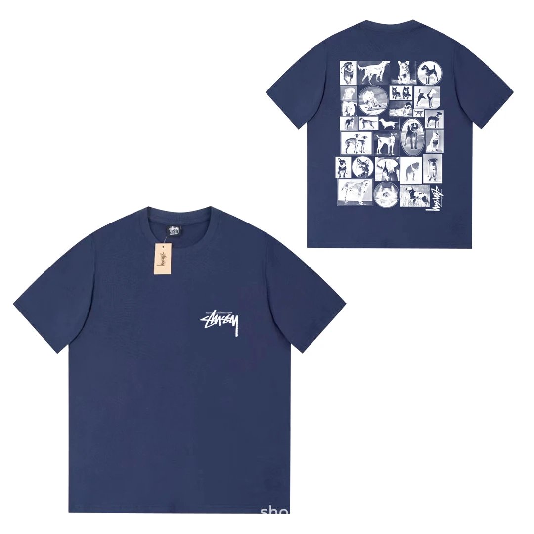 Stüssy T-Shirts Short-Sleeve Logo Graphic T-Shirt — 073 Navy Blue