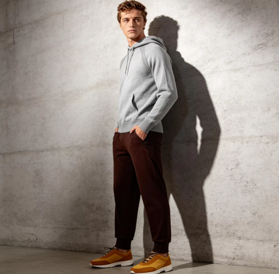 REPLP90棉10羊绒混纺连帽毛衣 30支7针保暖套头  L码重量640克 毛织衫