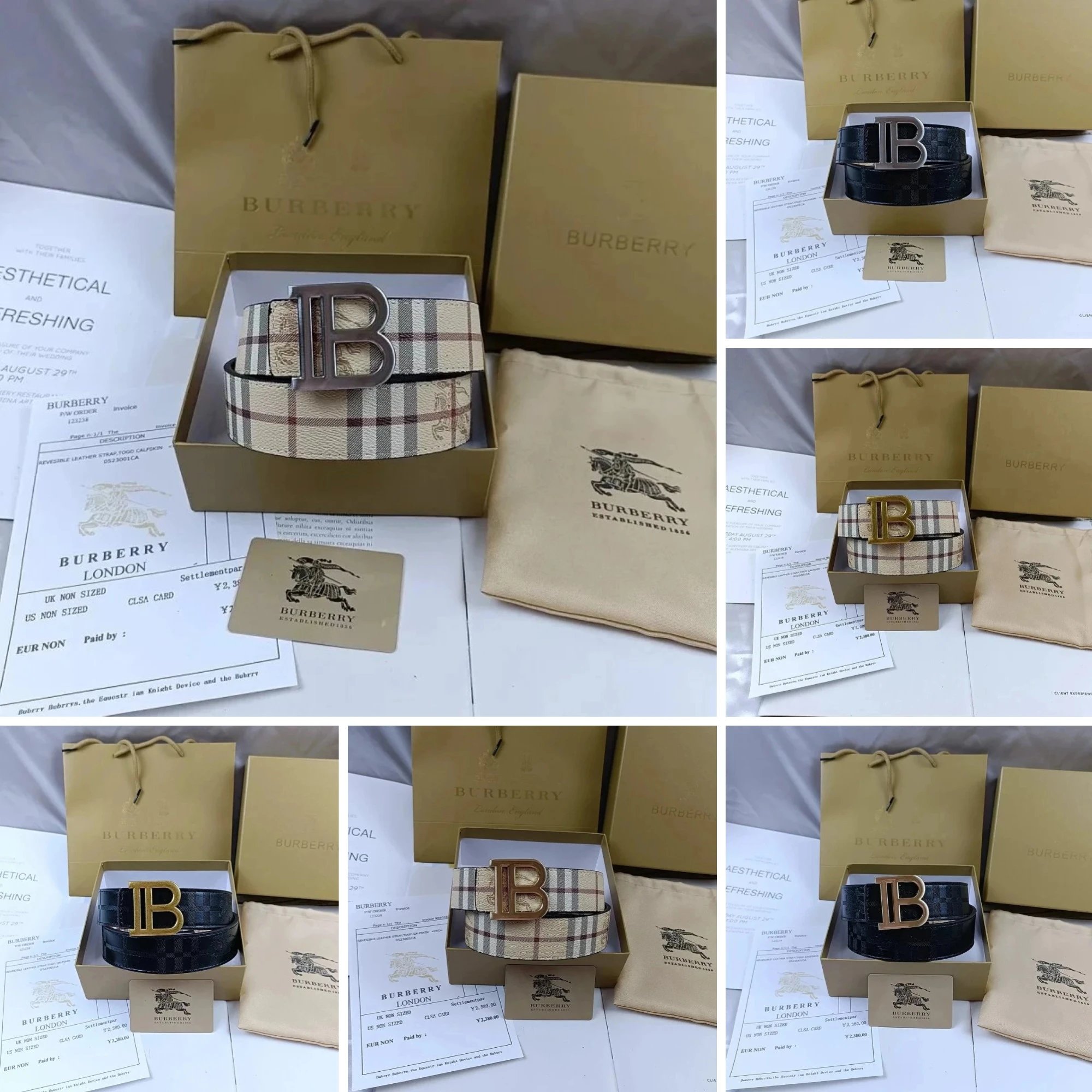 Burberry Monogram B Buckle Bel