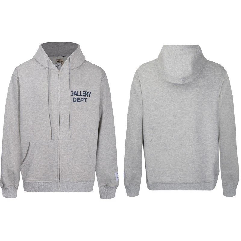 Zipper Retro Letter Cardigan Hoodie Sweatshirt - Correct Version