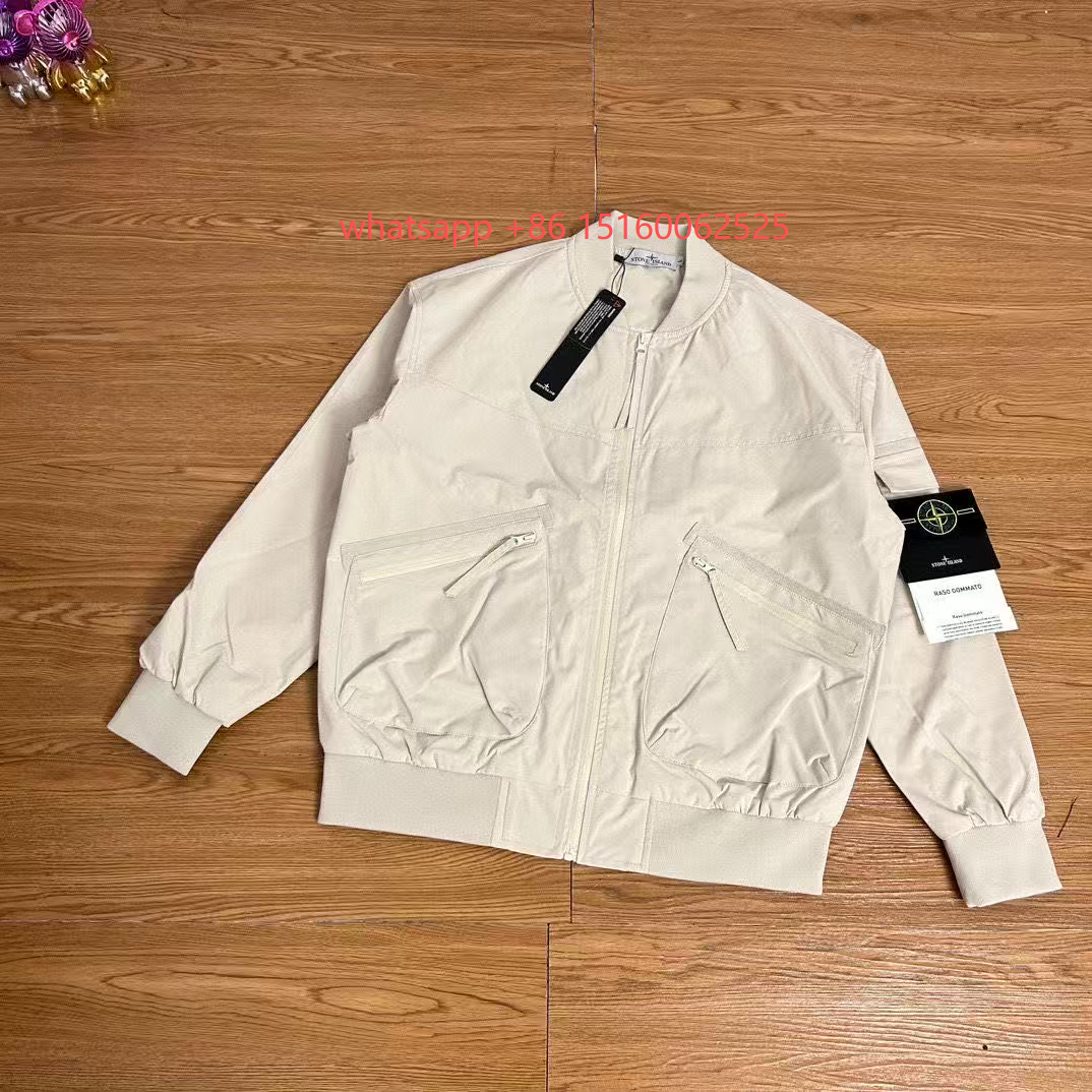 Stone Island Raso Gommato Off-White Bomber Jacket