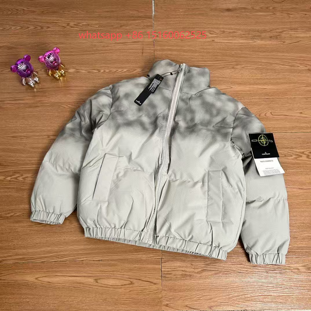 Stone Island Shadow Project Down Jacket Gray Tie-Dye Outerwear