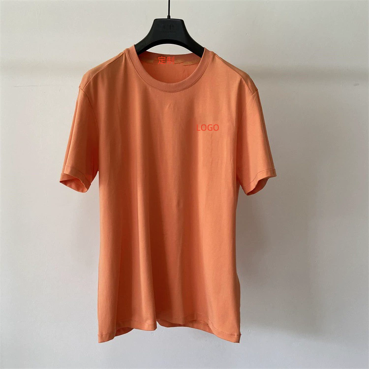 High quality embroidered Korean loose round neck short sleeved T-shirt in stock, summer trendy men's clothing, pure cotton fashion trend, casual sports, Shidao silk cotton short sleeved shirt
