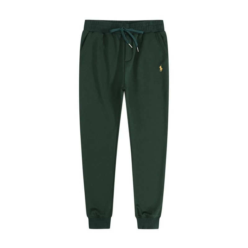 Dark green sweatpants with gold label