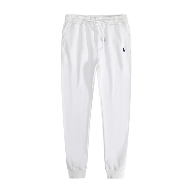 White sweatpants with black label