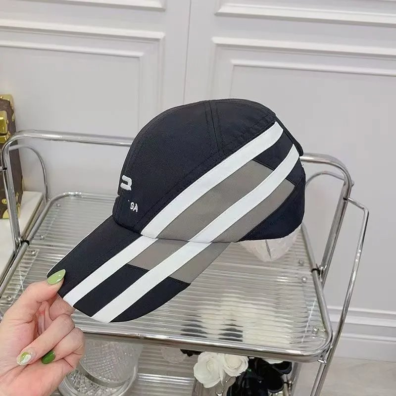 Balenciaga Striped Baseball Cap Black/White - 5