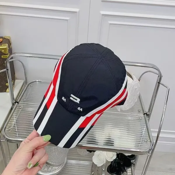 Balenciaga Striped Baseball Cap Black/White - 4