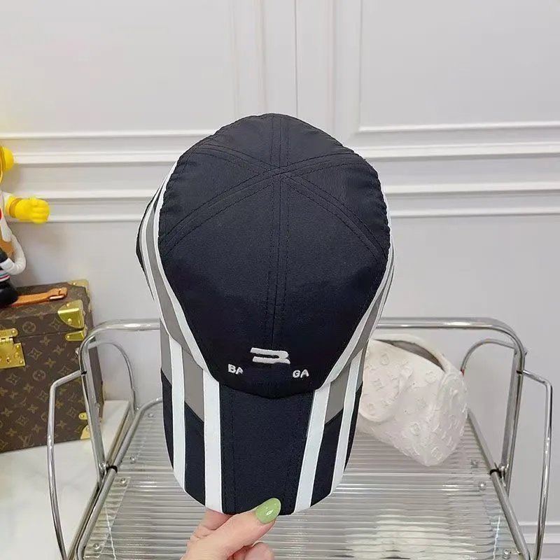 Balenciaga Striped Baseball Cap Black/White - 1