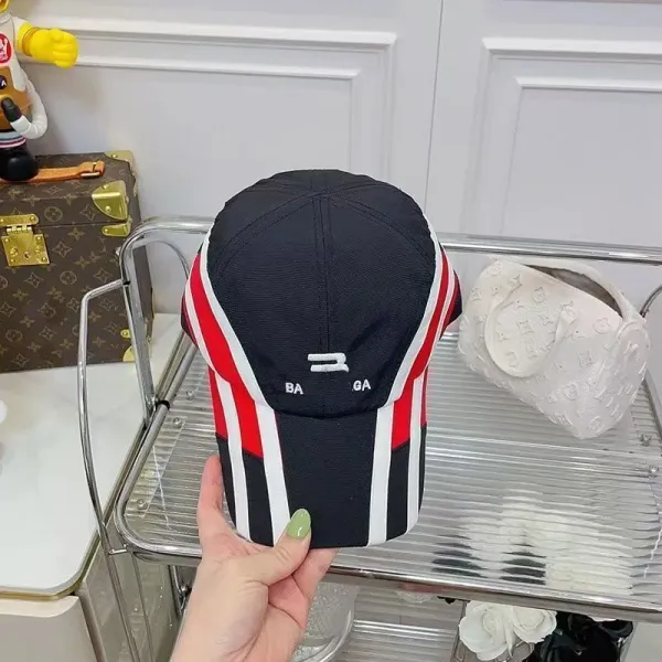 Balenciaga Striped Baseball Cap Black/White - 3