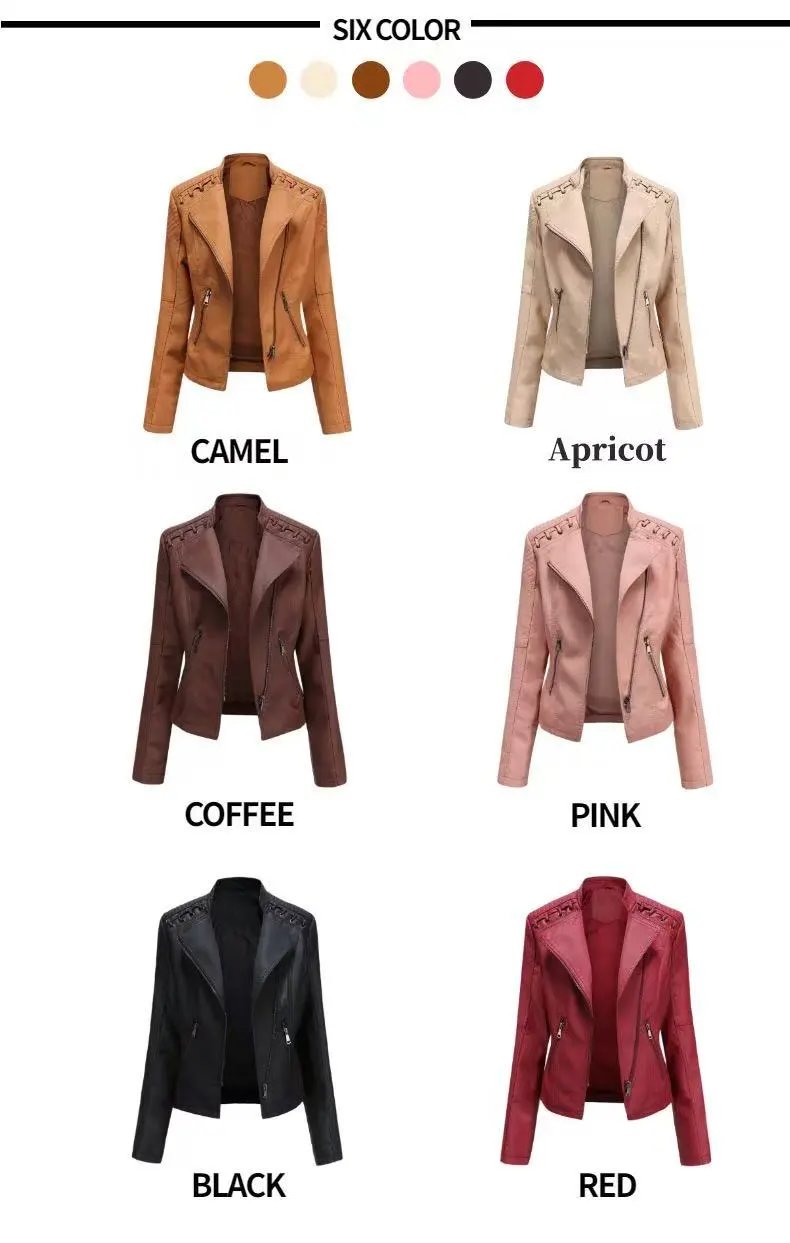 Design Moto-Style Quilted Shoulder Lace-Up Brown Faux Leather Jacket Outerwear.leather Jacket - 5