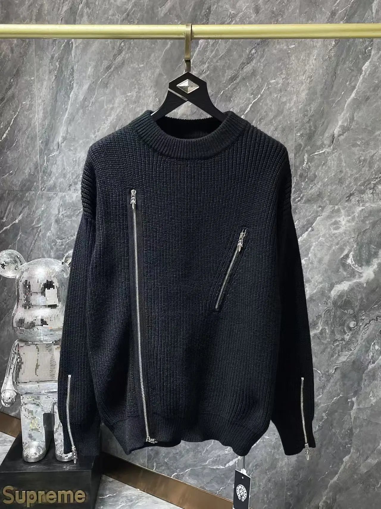 Burberry Knitwear Cable-Knit Crewneck Sweater — Chro1