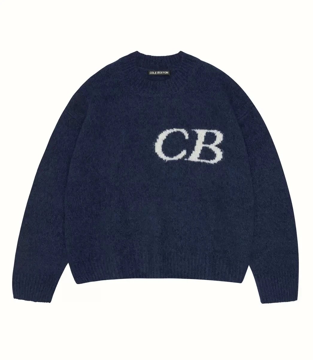 Burberry Knitwear Cable-Knit Crewneck Sweater — CB Navy Blue