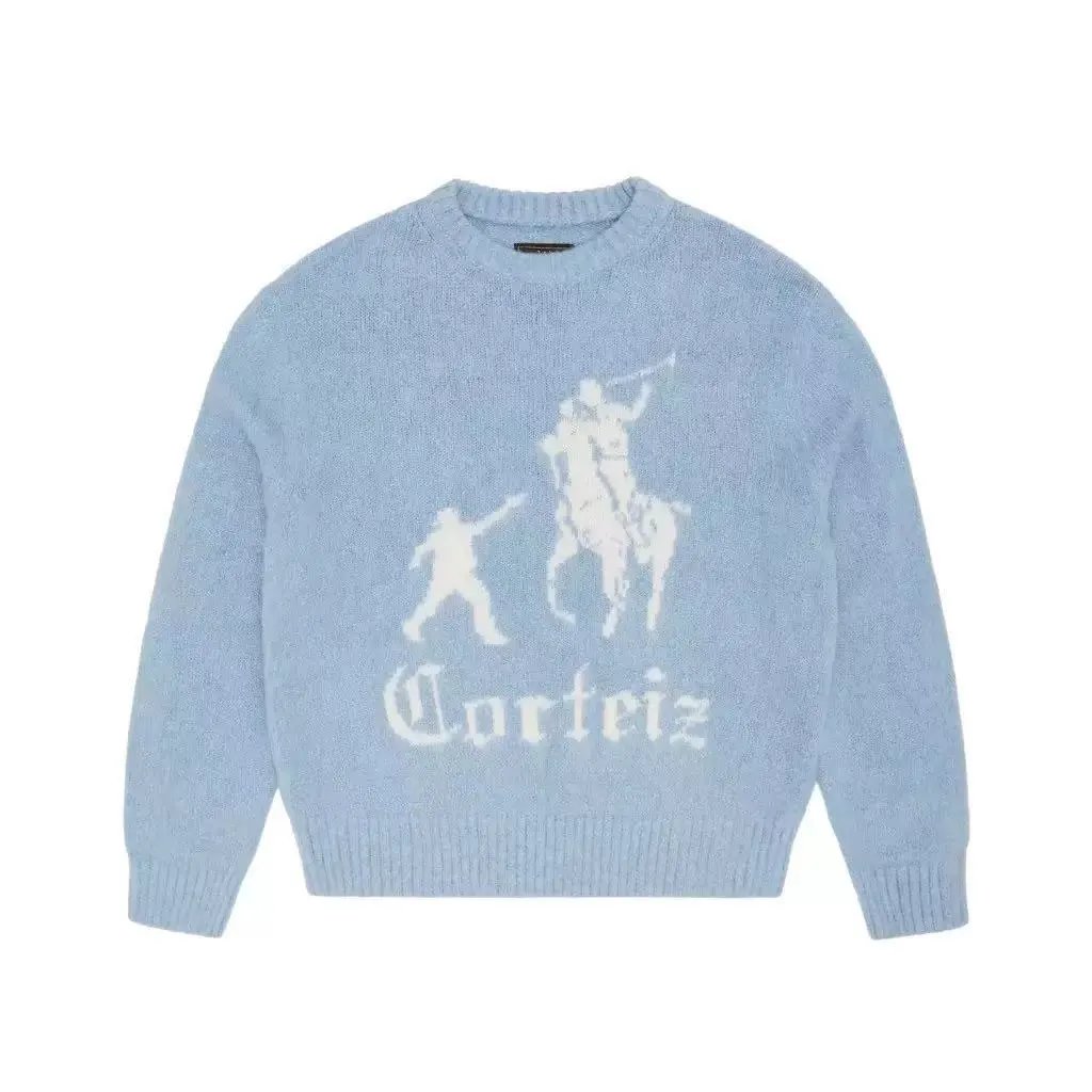 Burberry Knitwear Cable-Knit Crewneck Sweater — Cor Pony Blue