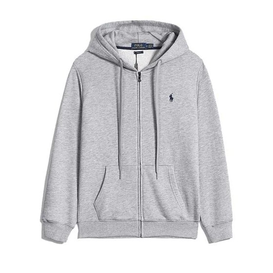Men's Long-Sleeve Casual Pure Cotton Solid Color Hoodie with Embroidery, Zip-Up & Pullover Styles, BUU-3-11