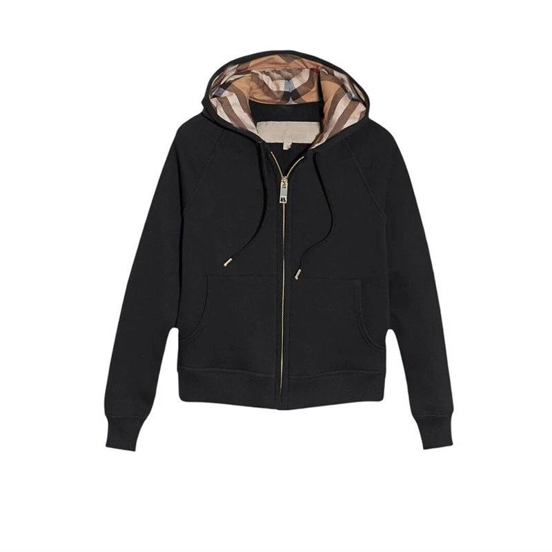 Burberry Hoodie Check-Lined Zip Hoodie