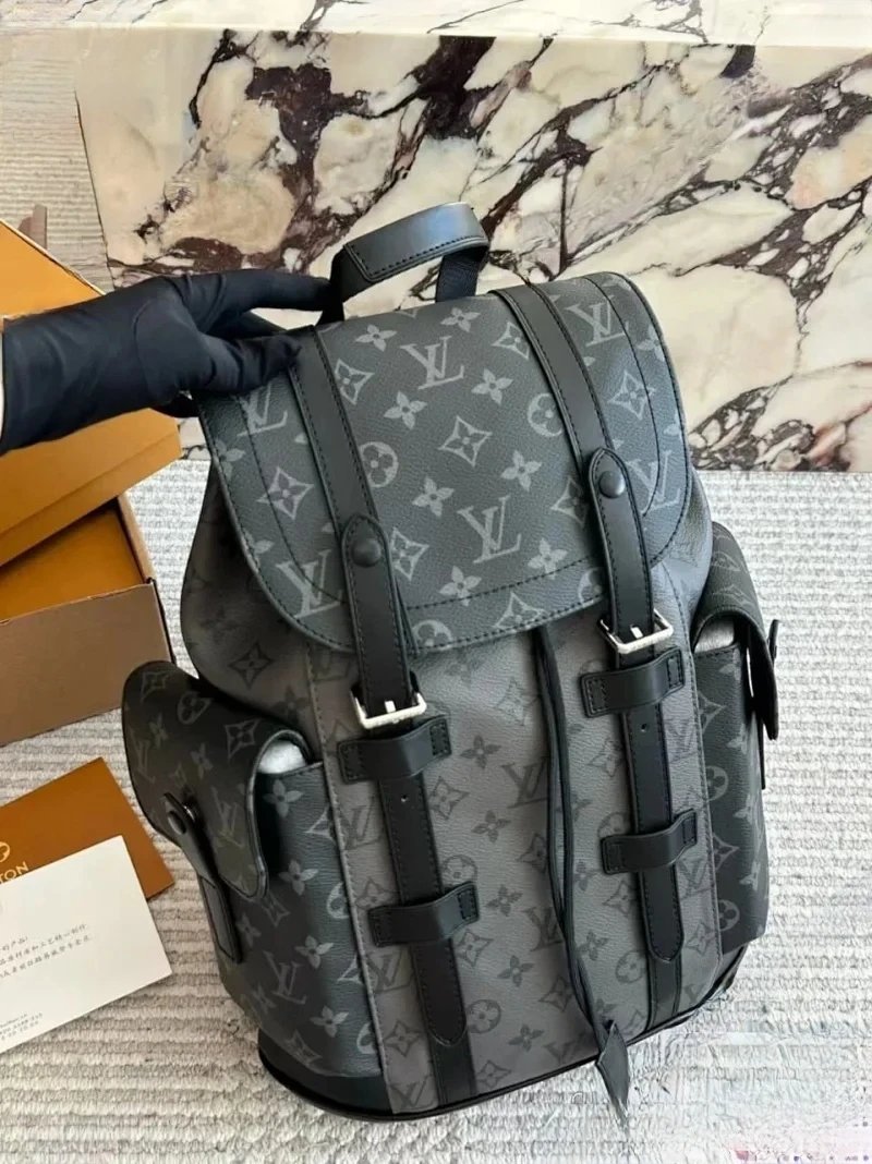 MCM Backpacks Visetos logo-print studded backpack — Black 32*39*12cm