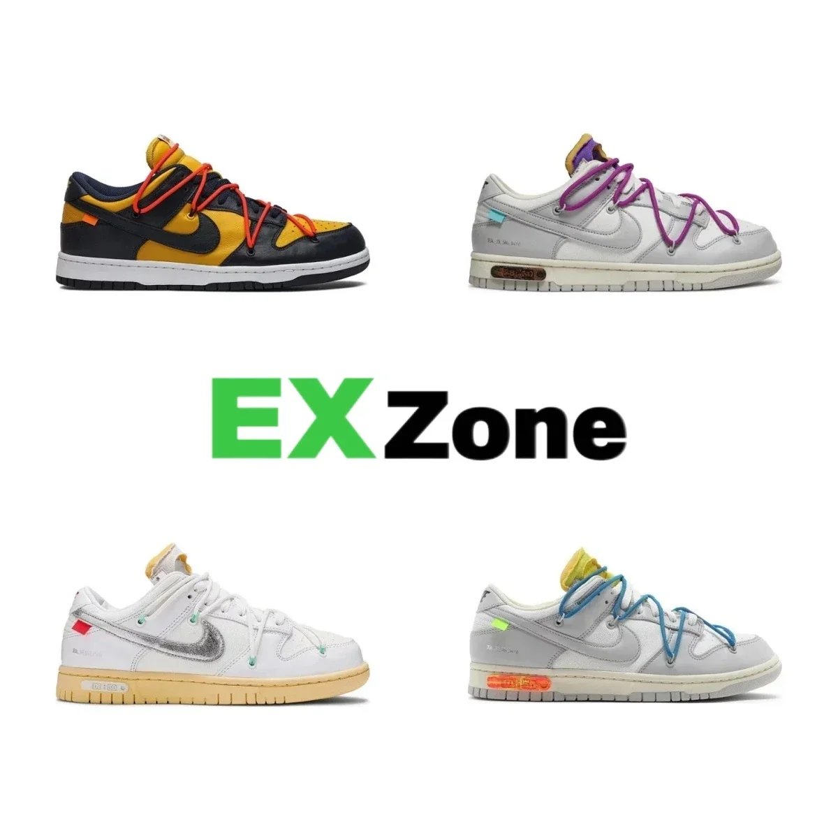 Nike Sneakers Dunk Low x Off-White with exposed lace overlay image 1