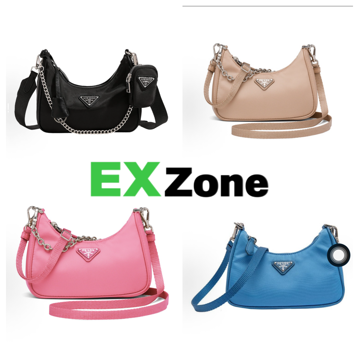Prada Crossbody Bags Nylon Chain Bag with Detachable Pouch image 1