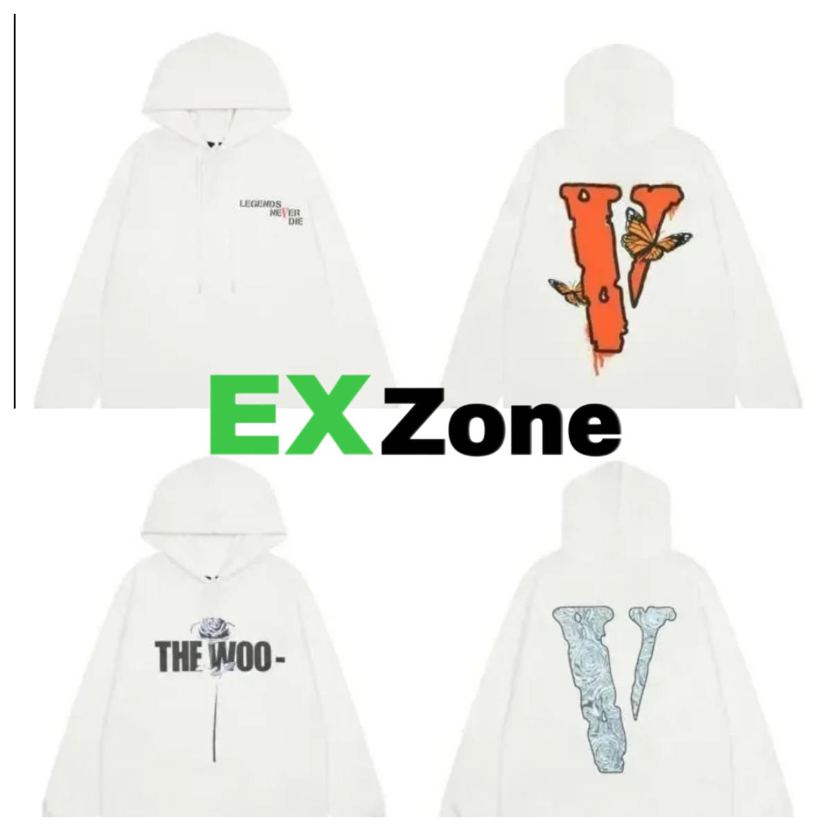 Unbranded Hoodies & Sweatshirts Pullover hoodie with rose text and V graphic prints image 1