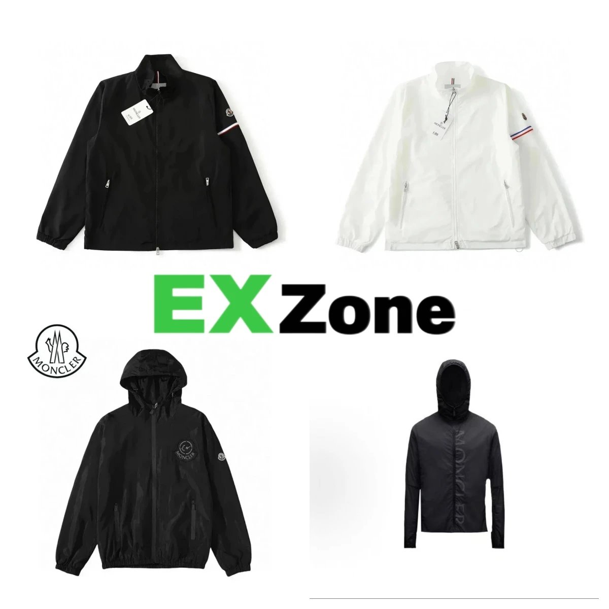Moncler Jackets Hooded zip-front lightweight jacket with sleeve logo patch image 1