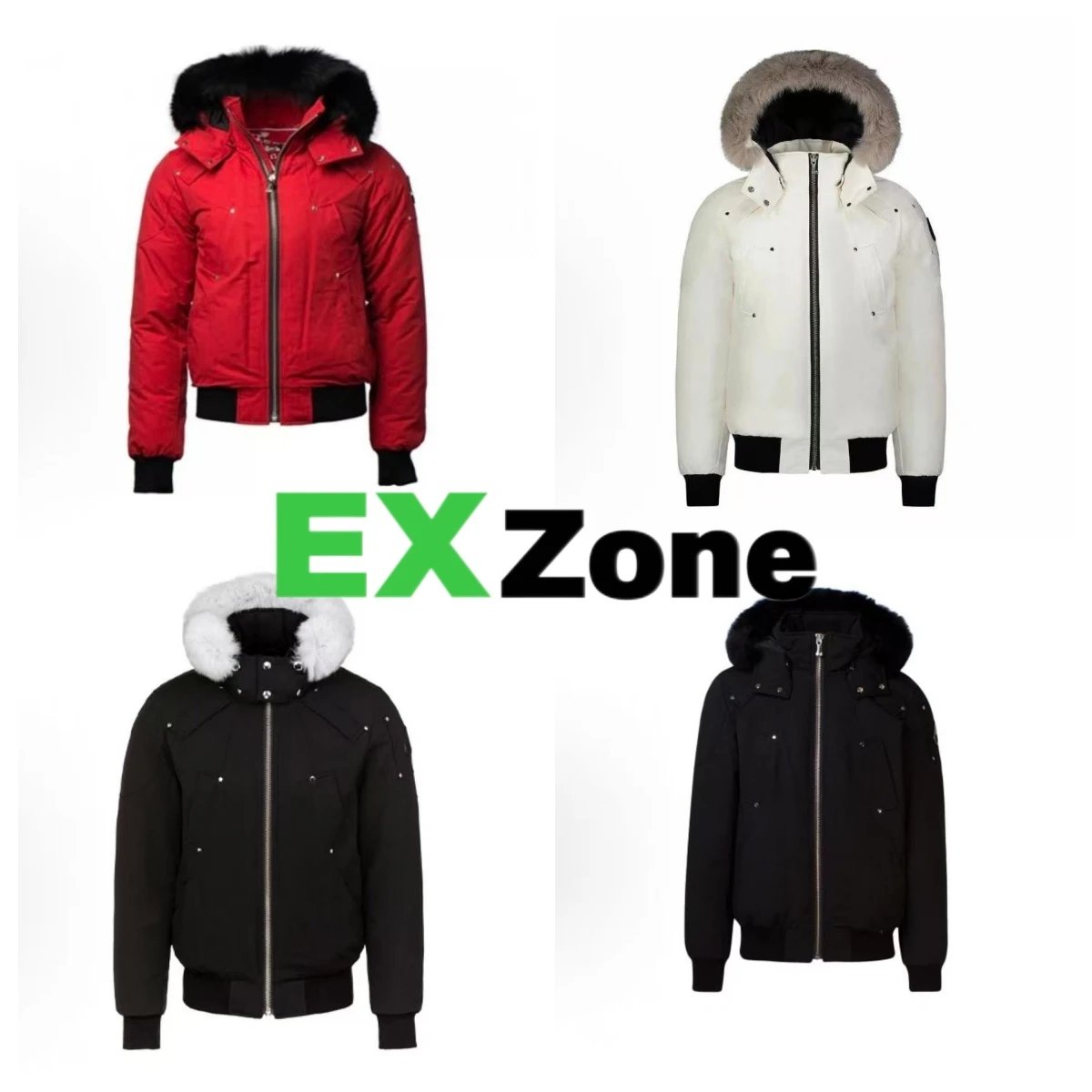 Unbranded Down Jackets Fur-Trim Hooded Bomber image 1