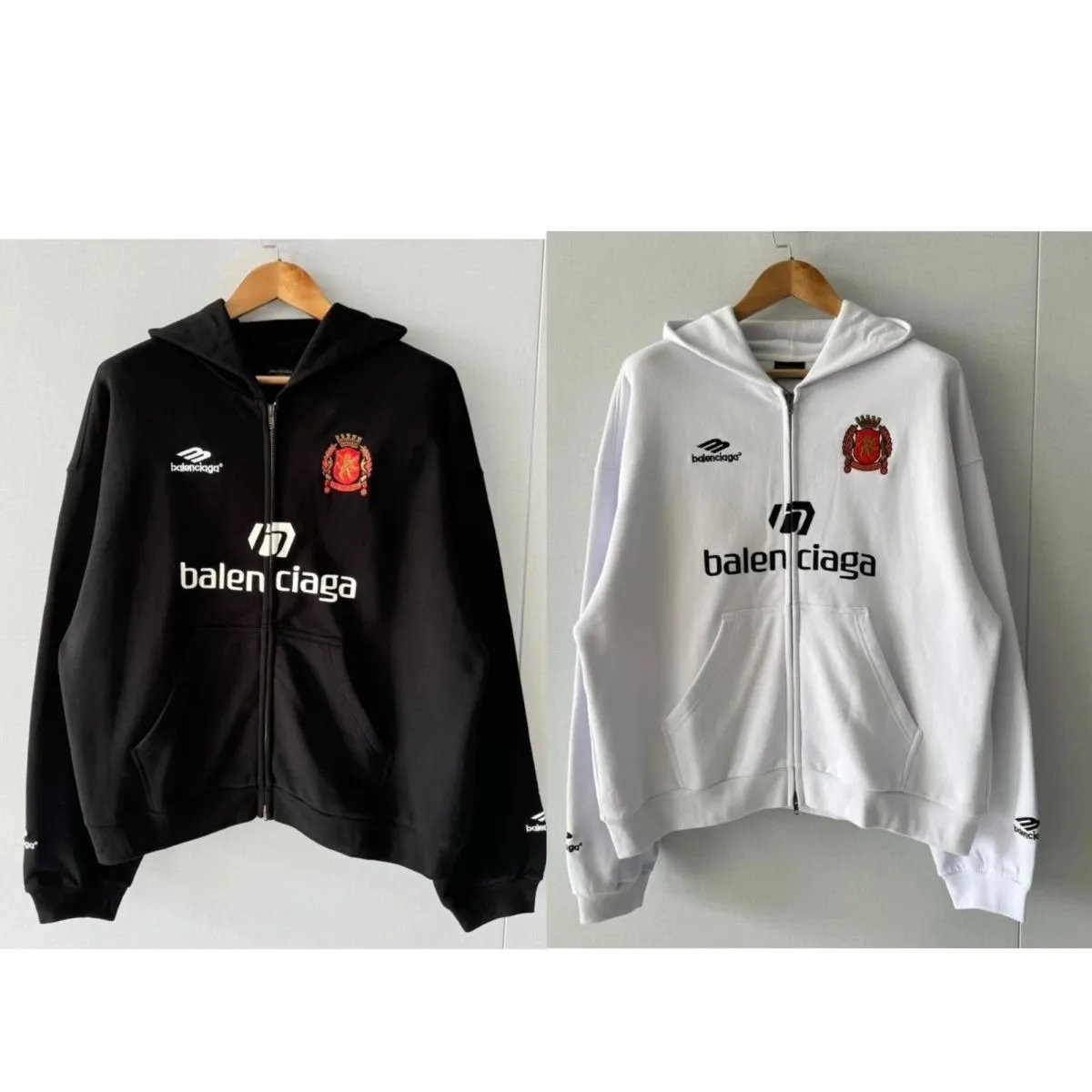 Paris Saint-Germain 10th Anniversary Logo Embroidered Zip-Up Hoodie, 480g Full Cotton French Terry with Detail-Oriented Fit
