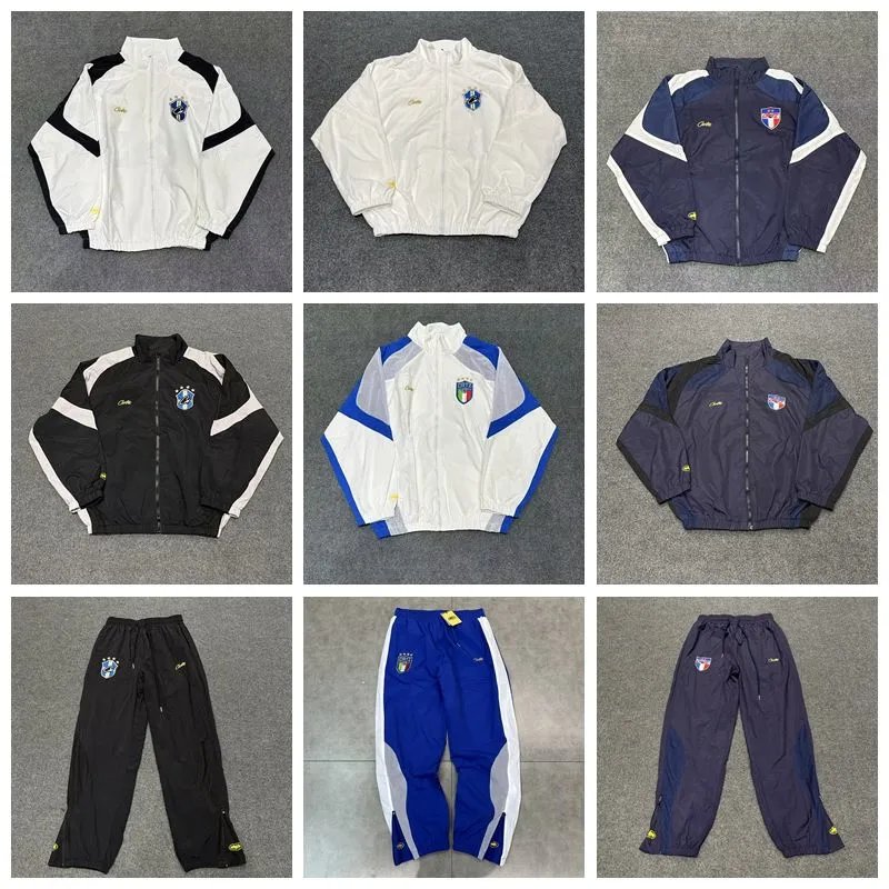 American niche tide embroidered letters splicing color collision jacket casual sports suit ins