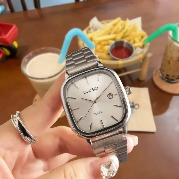Casio Quartz Square Silver Watch - 1
