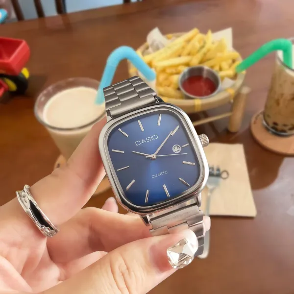 Casio Quartz Square Silver Watch - 5