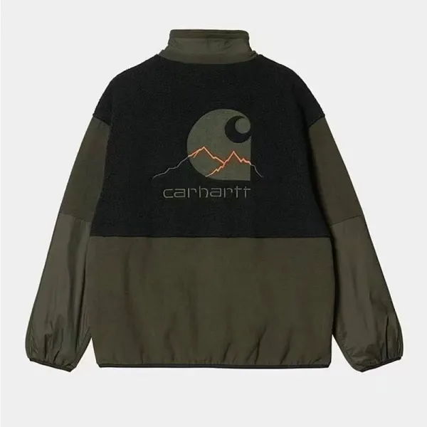 Carhartt WIP Sherpa Fleece Jacket Black/Charcoal Outerwear - 7