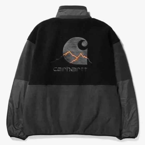 Carhartt WIP Sherpa Fleece Jacket Black/Charcoal Outerwear - 9