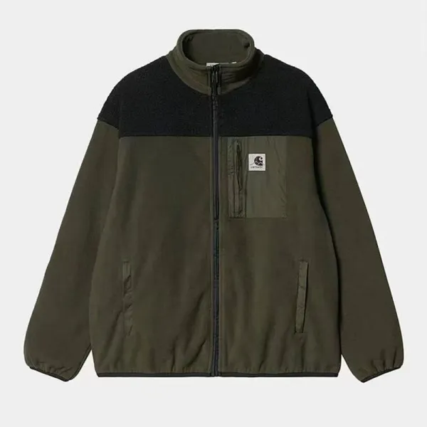 Carhartt WIP Sherpa Fleece Jacket Black/Charcoal Outerwear - 4