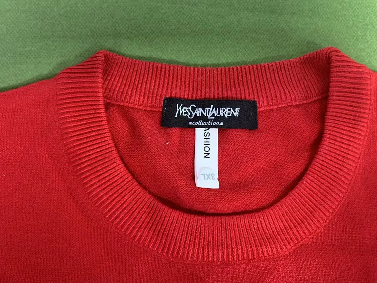Saint Laurent Logo Print Red Sweater product detail 3 in Litbuy spreadsheet finds
