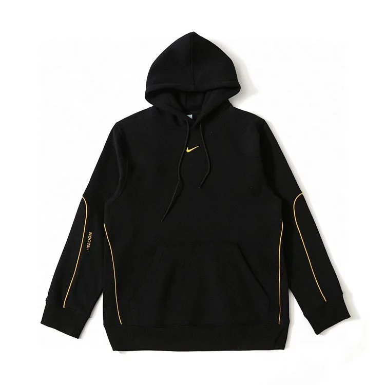 Design Black Contrast-Stitch Hoodie and Sweatpants Set - 5