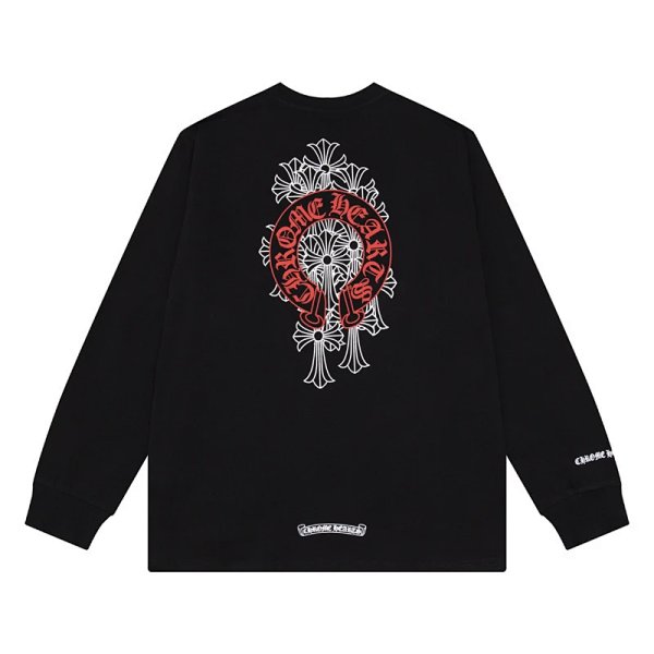 Chrome Hearts, Classic Collection of Gothic Letter Cross Print Long-Sleeve T-Shirts in Multiple Fits