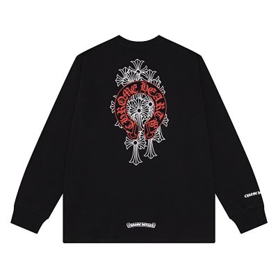 Chrome Hearts, Classic Collection of Gothic Letter Cross Print Long-Sleeve T-Shirts in Multiple Fits - zdjęcie produktu (rep) w bazie UsFind
