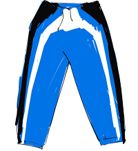 Blue-and-white trousers