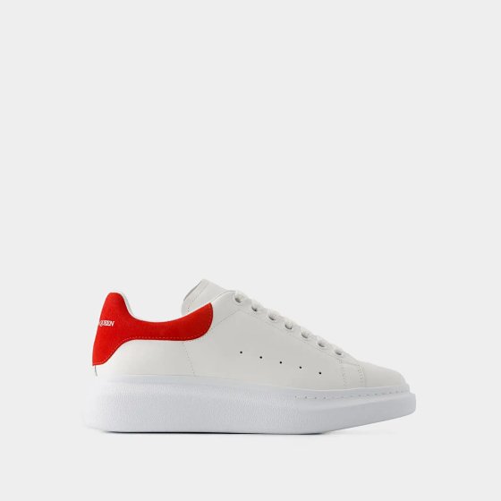 Oversized Sneakers - Alexander McQueen - Leather - White/Red