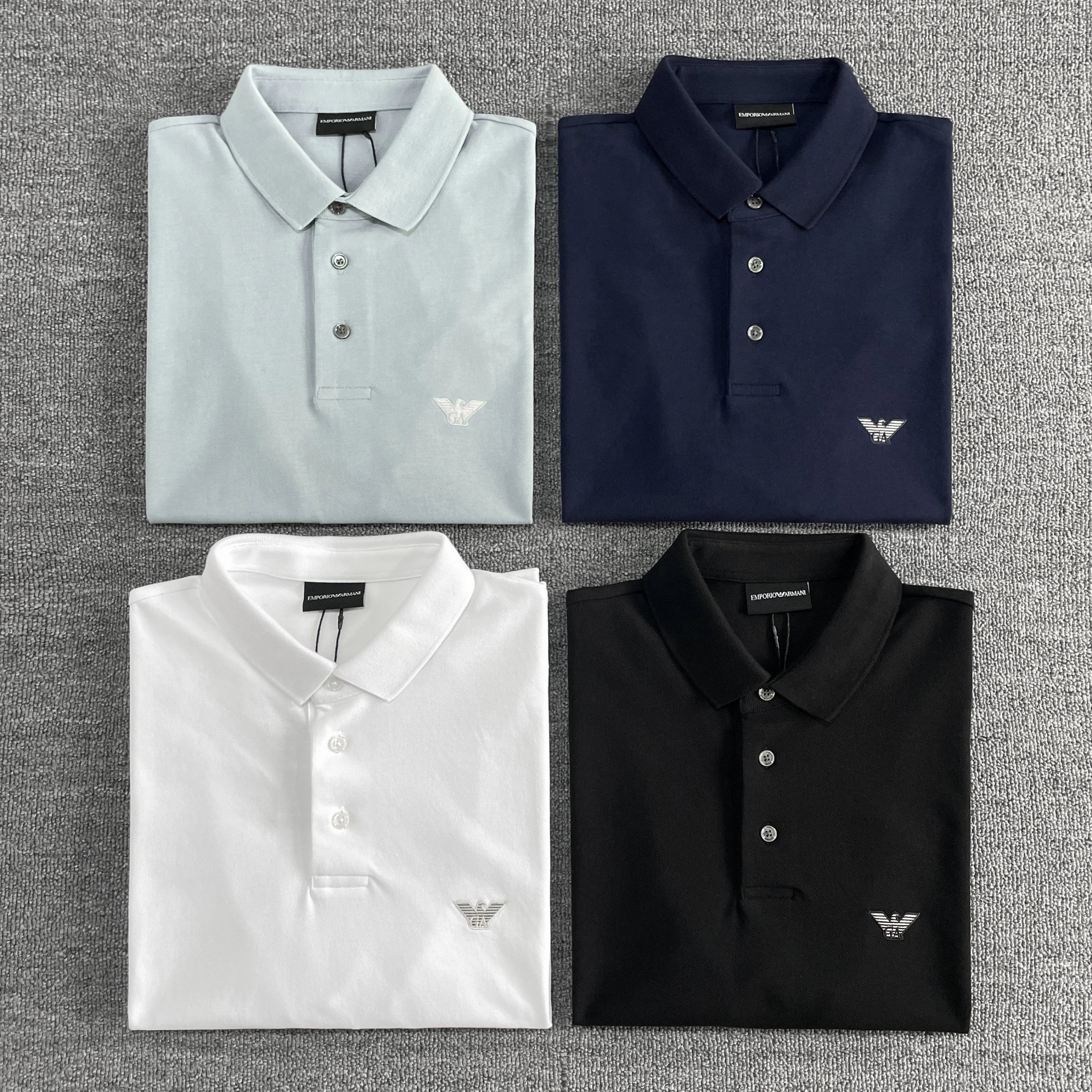 Great Value Special Offer~Four Color Ea Spring/Summer New T-shirt for Men, Flip Collar, Short Sleeve, Front Shoulder Embroidered Pure Cotton Polo Shirt