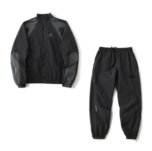 Black and Grey Track Jacket and Pants Set