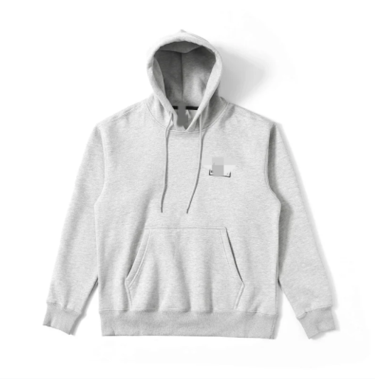 Grey Hooded Sweatshirt with Front Pocket