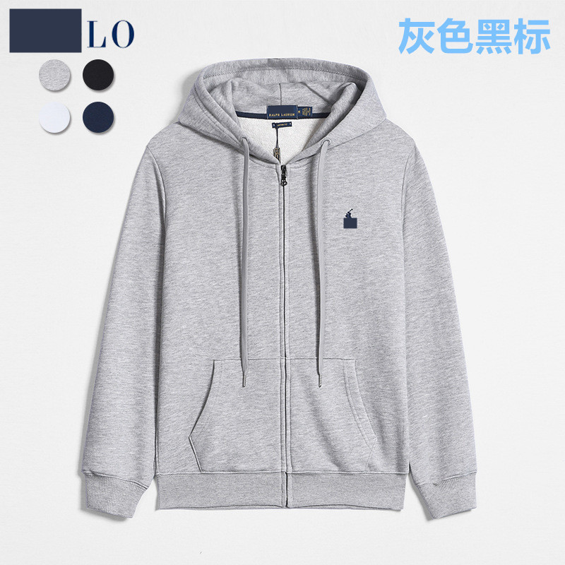 Ralph Lauren Grey Hoodie with Zipper Closure
