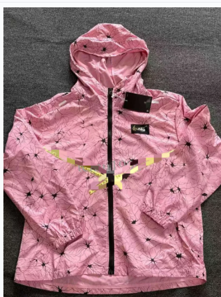 Pink Hooded Windbreaker Jacket