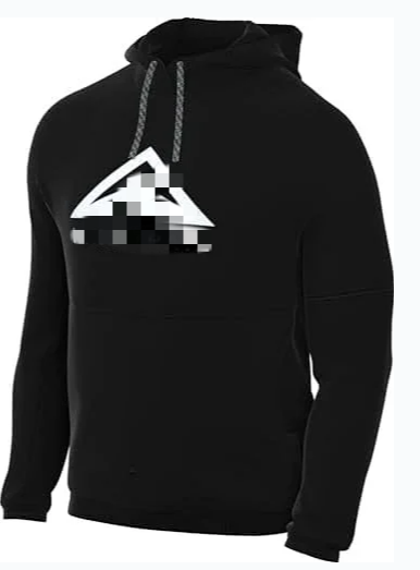 Black Hoodie with White Triangle Graphic