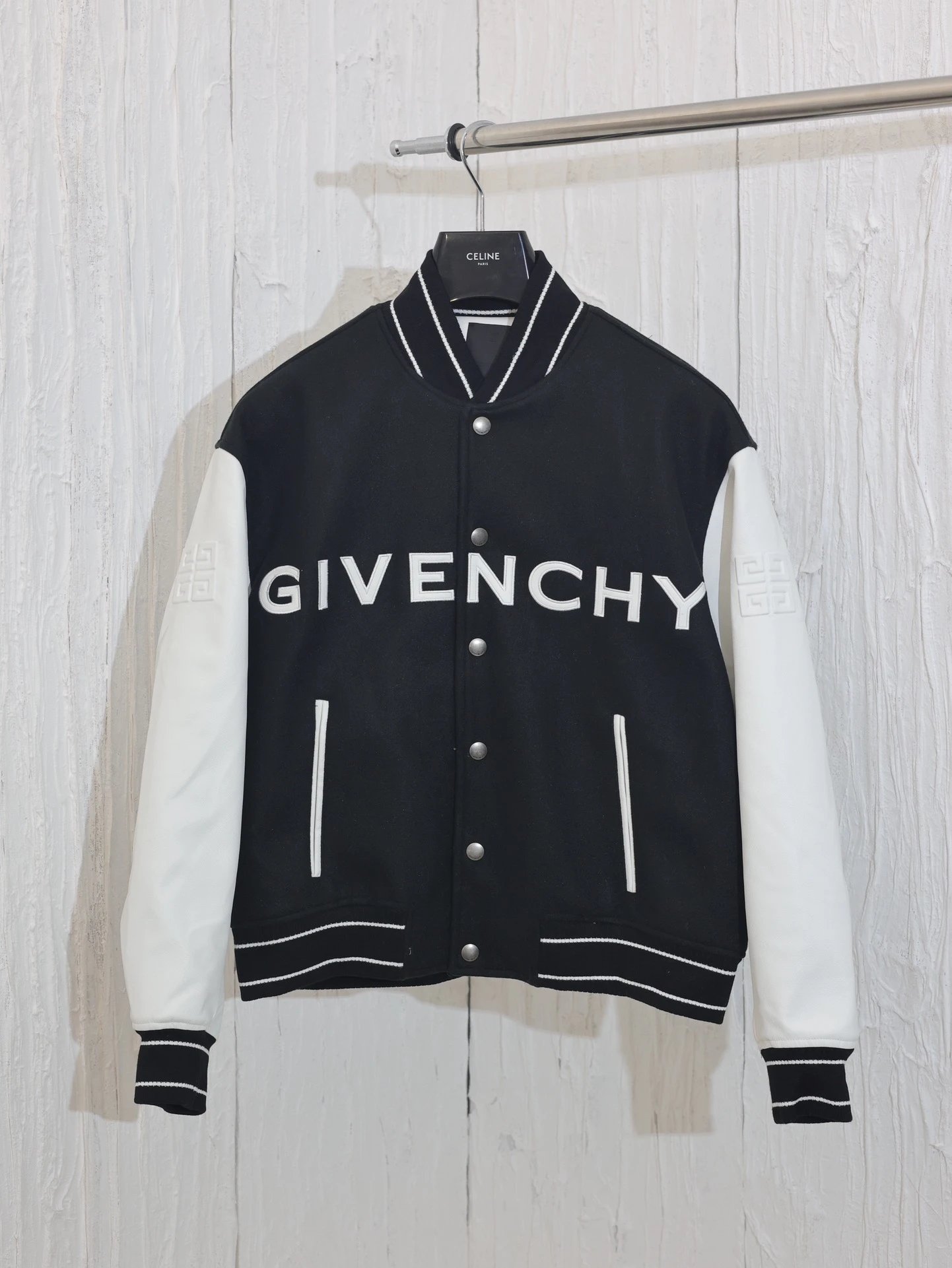 Givenvh */Givenchy wool sheepskin baseball jersey