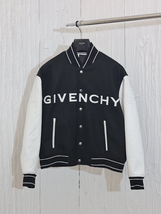 Givenvh */Givenchy wool sheepskin baseball jersey