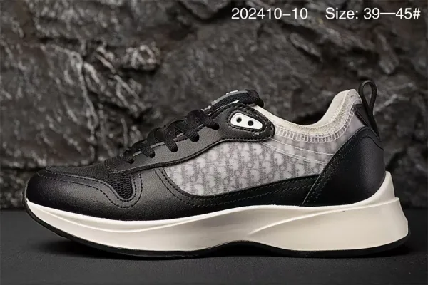 Design Chunky Sneakers Navy and White Mesh Suede Sneakers - 13